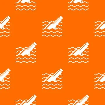 Message in bottle pattern vector orange Stock Illustration