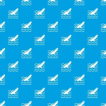 Message in bottle pattern vector seamless blue Illustrazione stock
