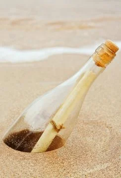 Message in a bottle Stock Photos