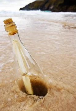 Message in a bottle Stock Photos