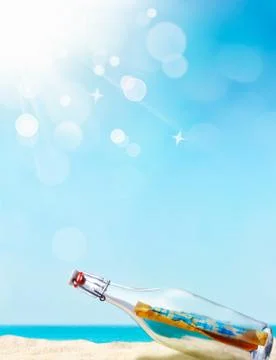 Message in a bottle Stock Photos