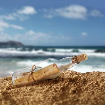 Message in the bottle Stock Photos