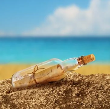 Message in the bottle Stock Photos