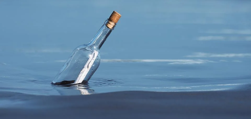 Message in a bottle Stock Photos