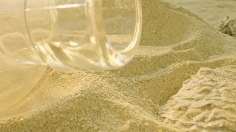 Message in a bottle, sandy beach, macro Stock-Footage 111858839