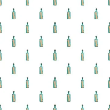Message in a bottle seamless pattern background 库存插图