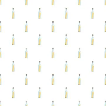 Message in a bottle seamless pattern over white background Stock Illustration