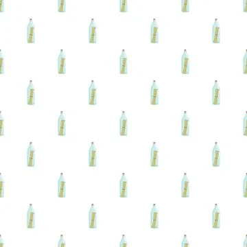 Message in a bottle seamless pattern with scroll Stock Illustration