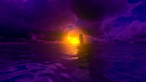 Message in a bottle sunrise Video stock 120766647