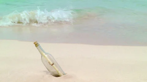 Message In A Bottle on a Tropical Beach 스톡 동영상 22458162
