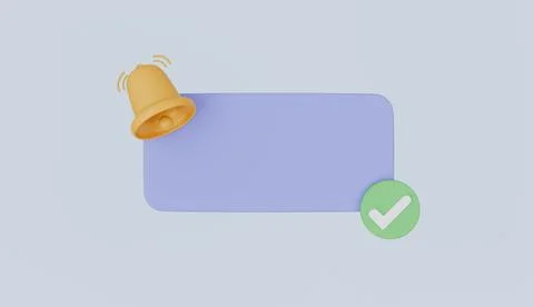 Message box frame pop up notification with bell Stock Illustration