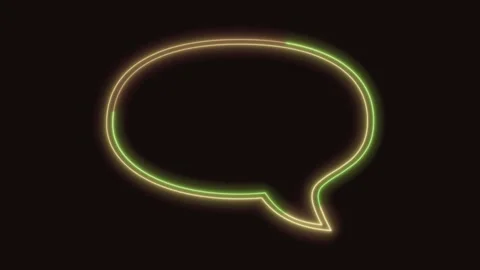 Message Box Icon Neon Seamless Loop 4K (Black Background) Stock Footage 310359034