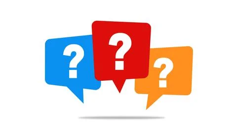 Message box with question mark. White background. Copy space. Stock Illustration