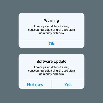 Message box smartphone alert template ui mockup window interface. Smartphone Stock Illustration
