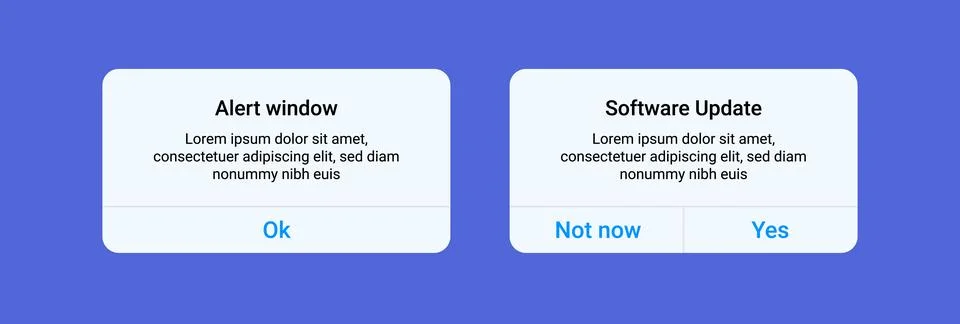 Message box smartphone alert template ui mockup window interface. Smartphone 스톡 일러스트