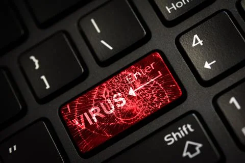 Message on broken red enter key of keyboard Stock Photos