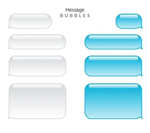 Message bubble chat conversation box. Text sms messenger speech balloon vector イラスト素材