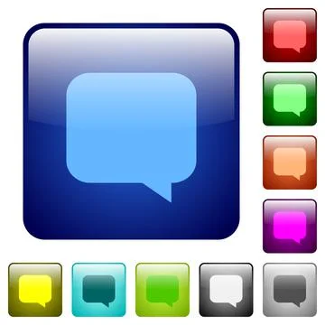 Message bubble color square buttons Stock Illustration