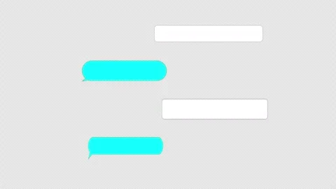 Message bubble for custom text, Animation of sending and receiving messages. Stock Footage 296991224