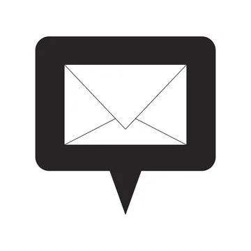 Message bubble with envelope 2D line object Ilustração Stock