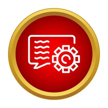 Message bubble with gear icon symbolizing chat settings Stock Illustration