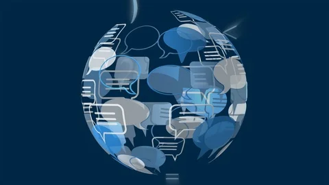 Message bubble icon and binary codes Stock Footage 108881341