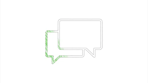 Message bubble icon in hand draw style. Motion graphics 스톡 동영상 151563005