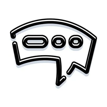 Message bubble icon indicating communication and discussion Stock Illustration