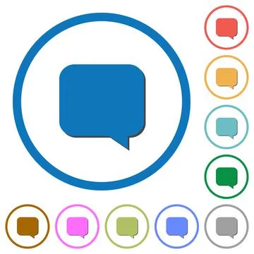 Message bubble icons with shadows and outlines Illustrazione stock