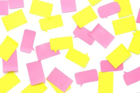 Message bubble or memo pad or speech bubbles isolated on a white background Stock Photos