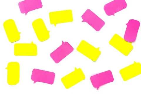 Message bubble or memo pad or speech bubbles isolated on a white background Stock Photos
