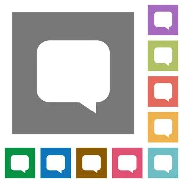 Message bubble square flat icons Stock Illustration