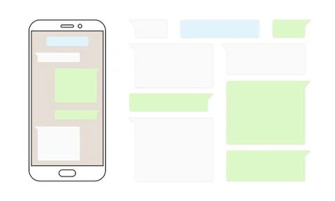 Message bubbles chat for smartphone design template. Vector message bubbles c Stock Illustration