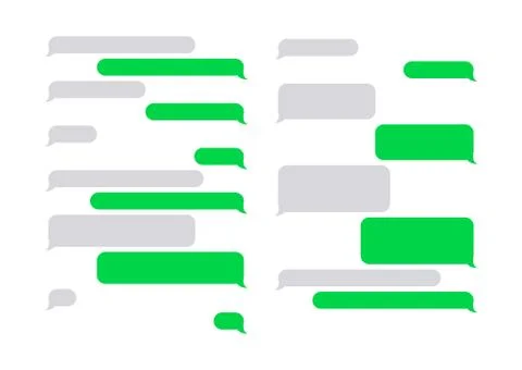 Message bubbles chat vector. Chat speech bubbles in a flat design. Collection of Illustrazione stock