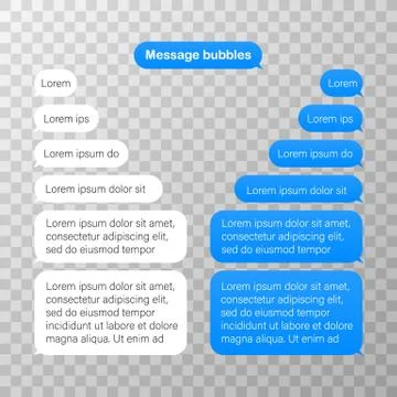 Message bubbles design template for messenger chat. Vector illustration. 스톡 일러스트