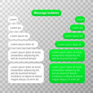 Message bubbles design template for messenger chat. Vector illustration. Stock Illustration