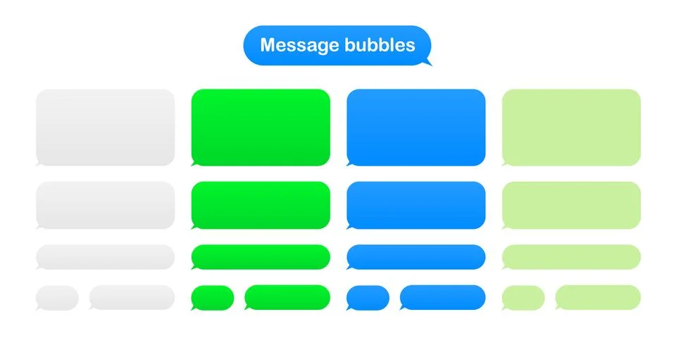 Message bubbles design template for messenger chat. Vector stock illustration Stock Illustration