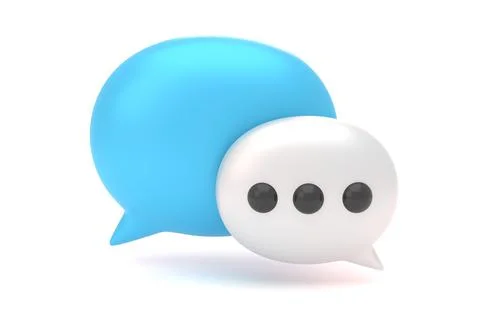 Message bubbles front 3D render Illustrazione stock