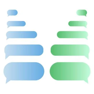 Message bubbles set. Empty messaging boxes template in flat gradient style Stock-Illustration
