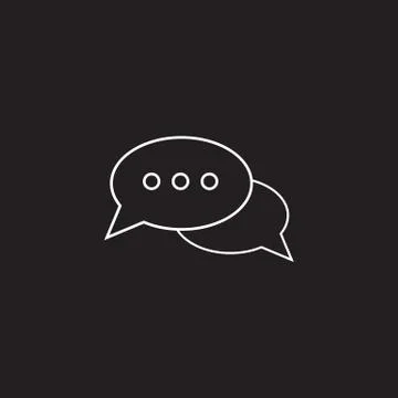 Message bubbles thin line icon, chat outline vector logo illustr 스톡 일러스트
