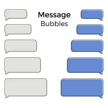 Message bubbles vector icons for chat. Vector imessage bubbles design template Stock Illustration