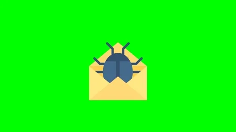 Message with a bug. Virus, hacking, trojan horse, antivirus, hack protection Stock Footage 267440663