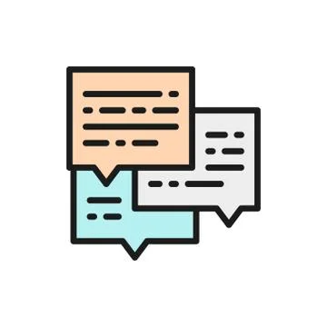 Message, business conversation, email flat color icon. 스톡 일러스트