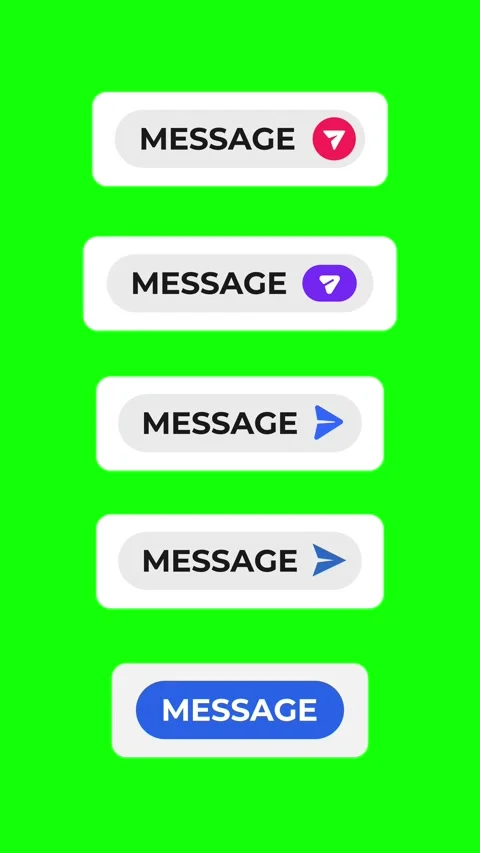 Message Button Animation Pack Vertical Green Screen 4K 스톡 동영상 336558950