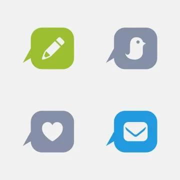 Message Buttons - Granite Icons Illustrazione stock