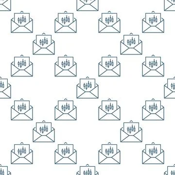 Message with candlestick pattern vector outline seamless pattern Illustrazione stock