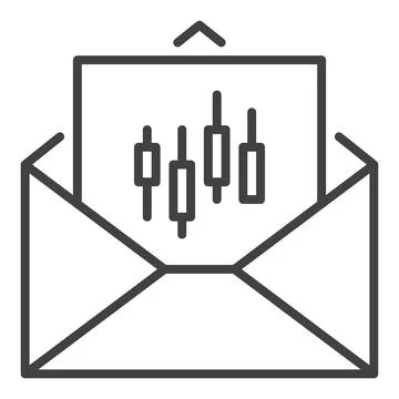 Message with candlestick pattern vector outline icon or symbol Illustrazione stock