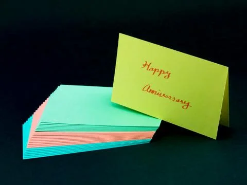 Message Card for Your Family and Friends; Happy Anniversary Stock Photos