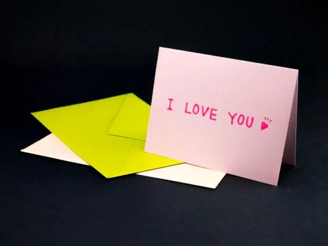 Message Card for Your Family and Friends; I Love You Stock Photos