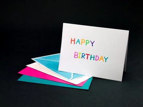 Message Card for Your Family and Friends; Happy Birthday Foto stock